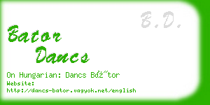 bator dancs business card